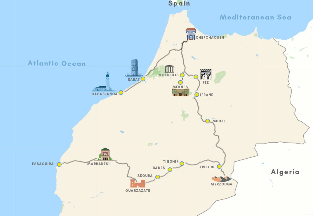 Morocco tour – via Chefchaouen–program